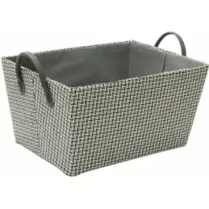 JVL Silva Rectangular Fabric Storage Box with Handles, Grey