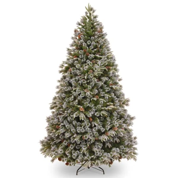 6ft Liberty Pine Christmas Tree Hinged Tree With Snow Green