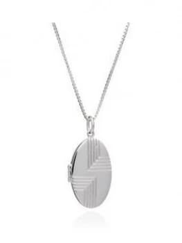 Rachel Jackson London Sterling Silver Small Art Deco Locket