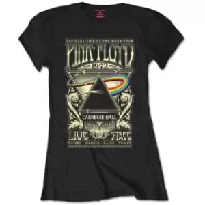 Pink Floyd - Carnegie Hall Poster Ladies XX-Large T-Shirt - Black