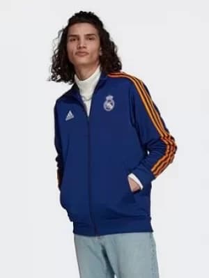 adidas Real Madrid 3-stripes Track Top, Blue/White/Orange, Size XS, Men