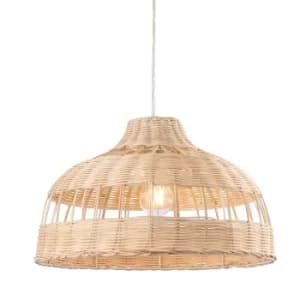 Dome Pendant Light Natural Rattan