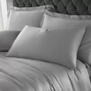 Silky Soft Satin Standard Pillow Cases, Silver, Pair - Catherine Lansfield