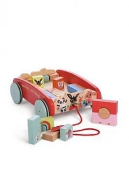 In The Night Garden Bing Pull Along Wooden Cart With Blocks