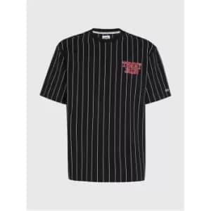 Tommy Jeans Tjm Ovz Pinstripe Tee - Black
