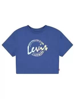 Levis Girls Short Sleeve Meet And Greet Script T-Shirt - True Navy, Size Age: 10 Years, Women