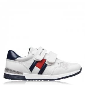 Tommy Hilfiger Low Velcro Flag Trainers Infant Boys - White/Blue X008