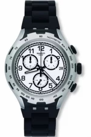 Unisex Swatch Black Attack Chronograph Watch YYS4020AG