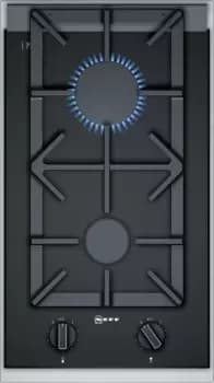 Neff N23TS29N0 30cm Gas Domino hob - Black/Stainless Steel Top Trim