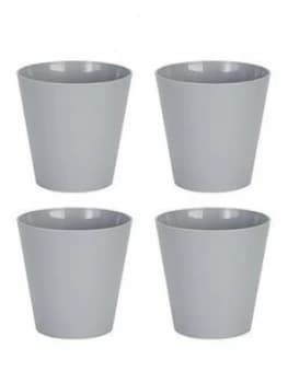 Wham Set Of 4 Grey 21Cm Round Studio Planter Covers