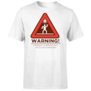 Warning Dad Dancing T-Shirt - White - 3XL