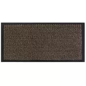 JVL - Heavy Duty Barrier Door Floor Mat 80 x 140 cm, Brown Black