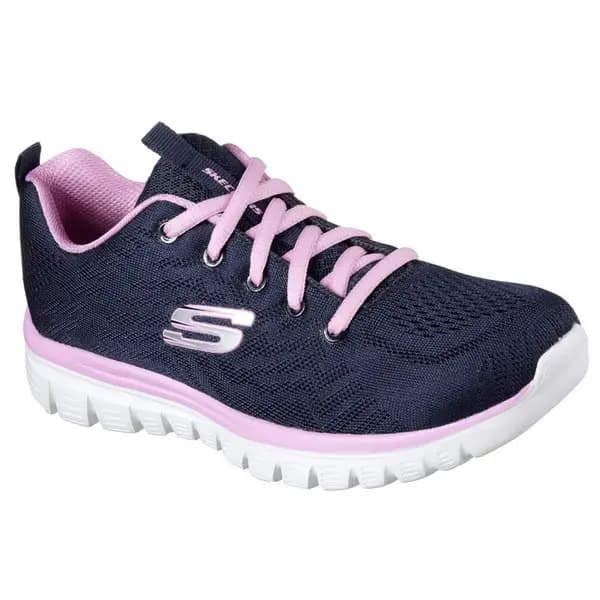 Skechers Womens Graceful Get Connected Sports Trainers UK Size 3 (EU 36) Navy/pink SKE1168-NVPK-3