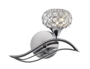 Leimo Wall Lamp Switched 1 Light Right Polished Chrome, Crystal