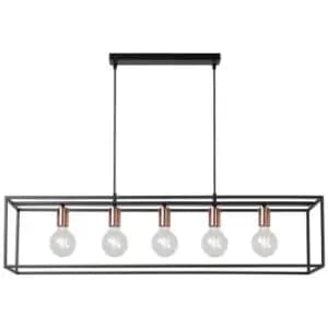 Lucide ARTHUR - Bar Pendant Light - 5xE27 - Black