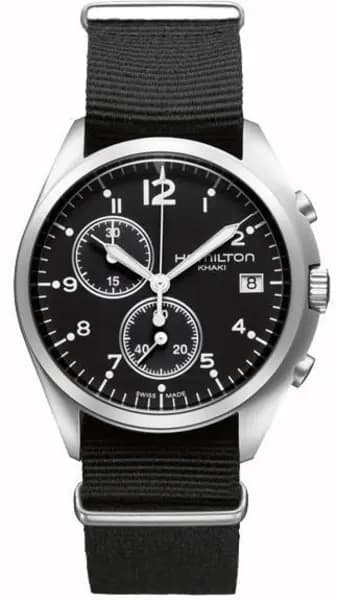 Hamilton Watch Khaki Aviation Pilot Pioneer Chrono Quartz - Black HM-518
