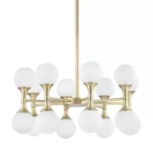 Astoria 16 Light Chandelier Brass, Glass, 3000K