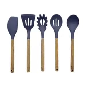 Tower Barbary & Oak Foundry 5 Piece Blue Limoges Utensil Set