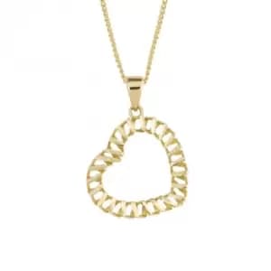 Diamond Cut Open Heart Yellow Gold Pendant GP2295