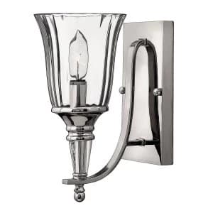 1 Light Wall Light Sterling with Crystal Shade, E14