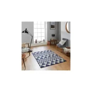 Oriental Weavers - Moda Flatweave Prism Blue 120cm x 160cm Rectangle - Blue and Ivory