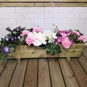 Tom Chambers Hand Made 87cm x 28cm Country Rustic Wooden Medium Garden Trough Flower Bed Planter