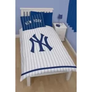 New York Yankees Childrens/Kids Reversible Single Duvet Cover Bedding Set (Single Bed) (Blue/White)