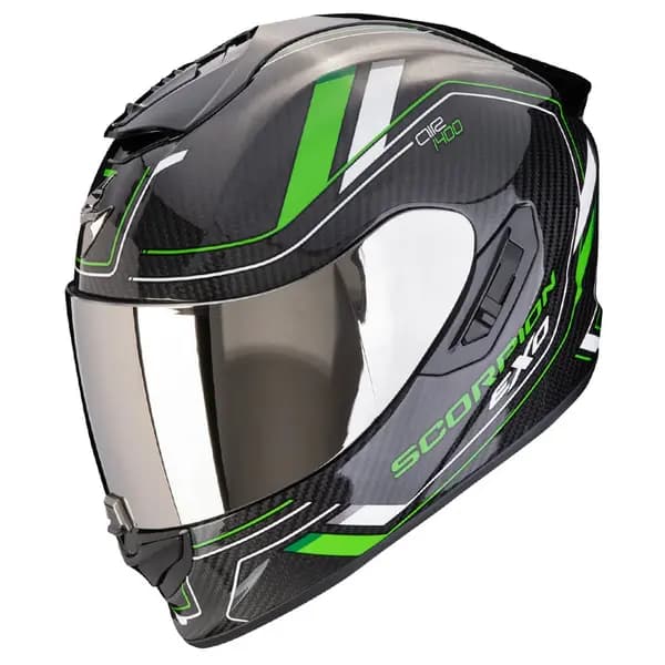 Scorpion EXO-1400 Evo II Carbon Air Mirage Black Green Full Face Helmet M