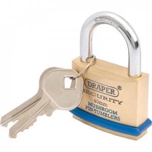 Draper Solid Brass Padlock 40mm Standard