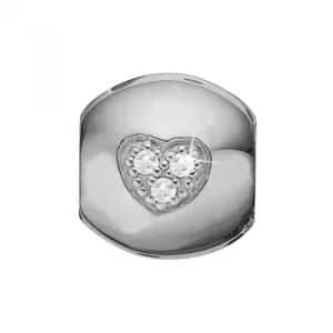 Ladies Christina Sterling Silver Topaz Heart Dream Bead Charm