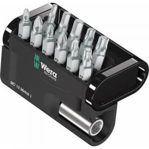 Wera Bit-Check 12 Metal 1 05057424001 Bit set 12 Piece Pozidriv, Phillips, TORX socket, Allen