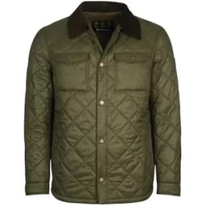 Barbour Mens Shirt Quilted Jacket Olive Small