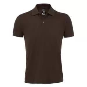 SOLs Mens Prime Pique Plain Short Sleeve Polo Shirt (3XL) (Chocolate)
