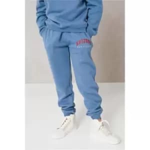 I Saw It First Dusty Blue Girls Arizona Embroidered Heavyweight Fleeceback Joggers - Blue