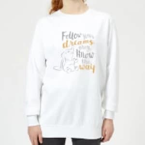 Dumbo Follow Your Dreams Womens Sweatshirt - White