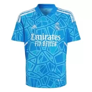 adidas Real Madrid 22/23 Home Goalkeeper Jersey Kids - Blue Rush / White