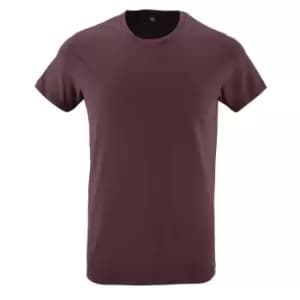 SOLS Mens Regent Slim Fit Short Sleeve T-Shirt (XXL) (Oxblood)