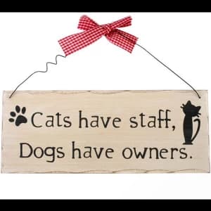 Cats Have Staff Hanging Sign