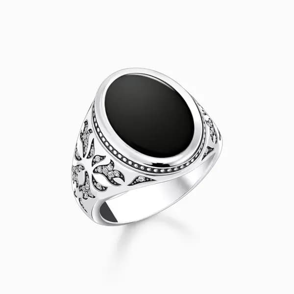 Thomas Sabo Sterling Silver Sterling Silver Onyx Zirconia Blackened Si