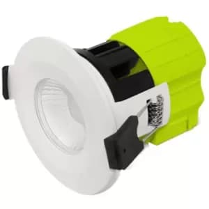 8W 760LM Dimmable Fire & IP65 Rated Downlight - Warm White - White - Luceco