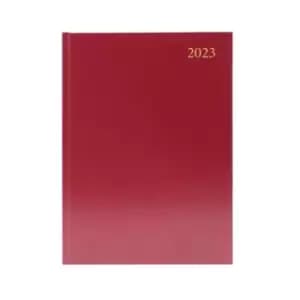 Desk Diary Day Per Page Appointments A5 Burgundy 2023 KFA51ABG23