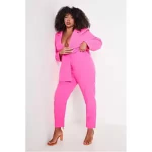 I Saw It First Pink Plus Size Woven Wide Leg Tailored Trousers - Pink