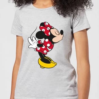 Disney Mickey Mouse Minnie Split Kiss Womens T-Shirt - Grey - 3XL