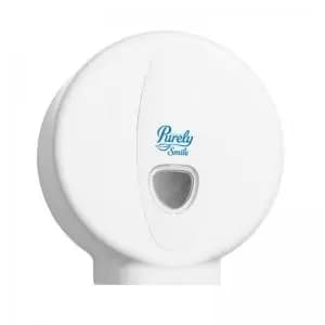 Purely Smile Mini Jumbo Toilet Roll Dispenser White PS1702 86430TC