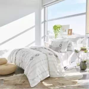 Peri Home Chenille Geo Cotton Duvet Cover - Blue