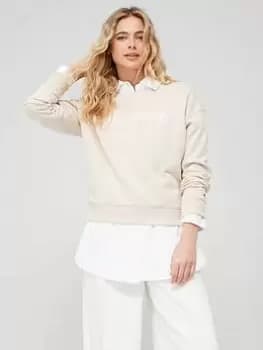 Tommy Hilfiger Embroidered Logo Sweatshirt - Beige, Beige Size M Women