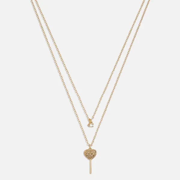 Coach Lollipop Gold-Toned Brass Multi Layer Necklace