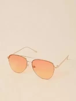 Accessorize Half Frame Aviator Sunglasses, Purple, Women