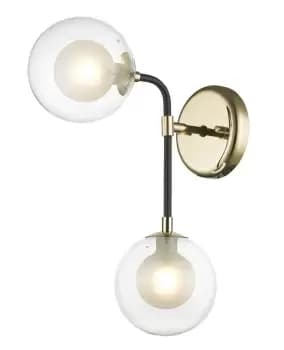 Remy 2 Light Wall Lamp Gold Black