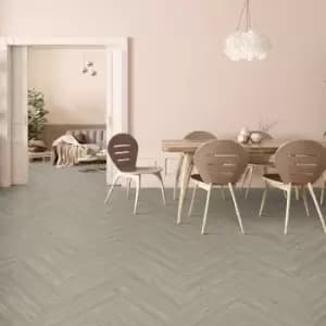 Kraus Rigid Core Herringbone Luxury Vinyl Floor Tile - Owsten Grey
